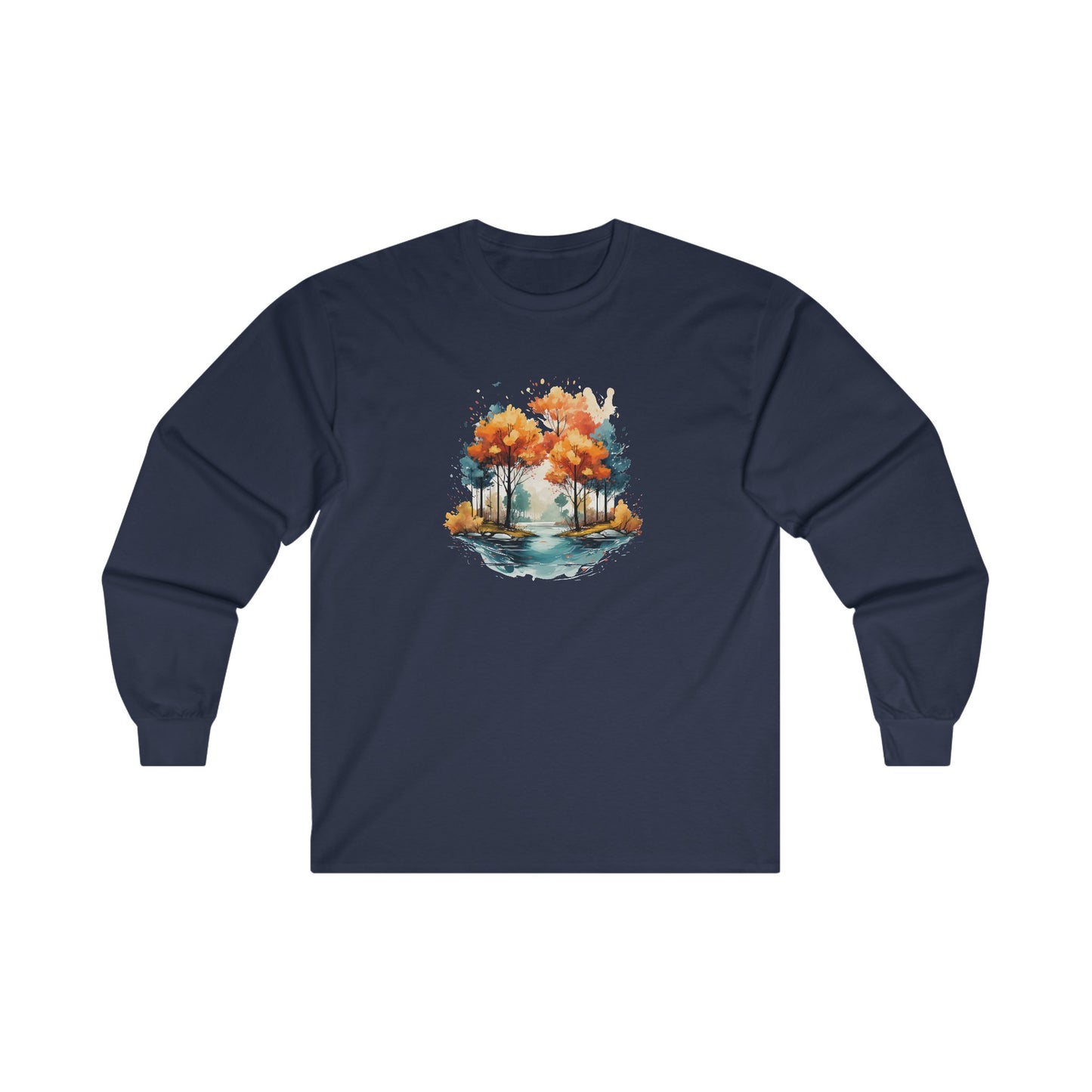 Autumn River Landscape Long Sleeve Tee