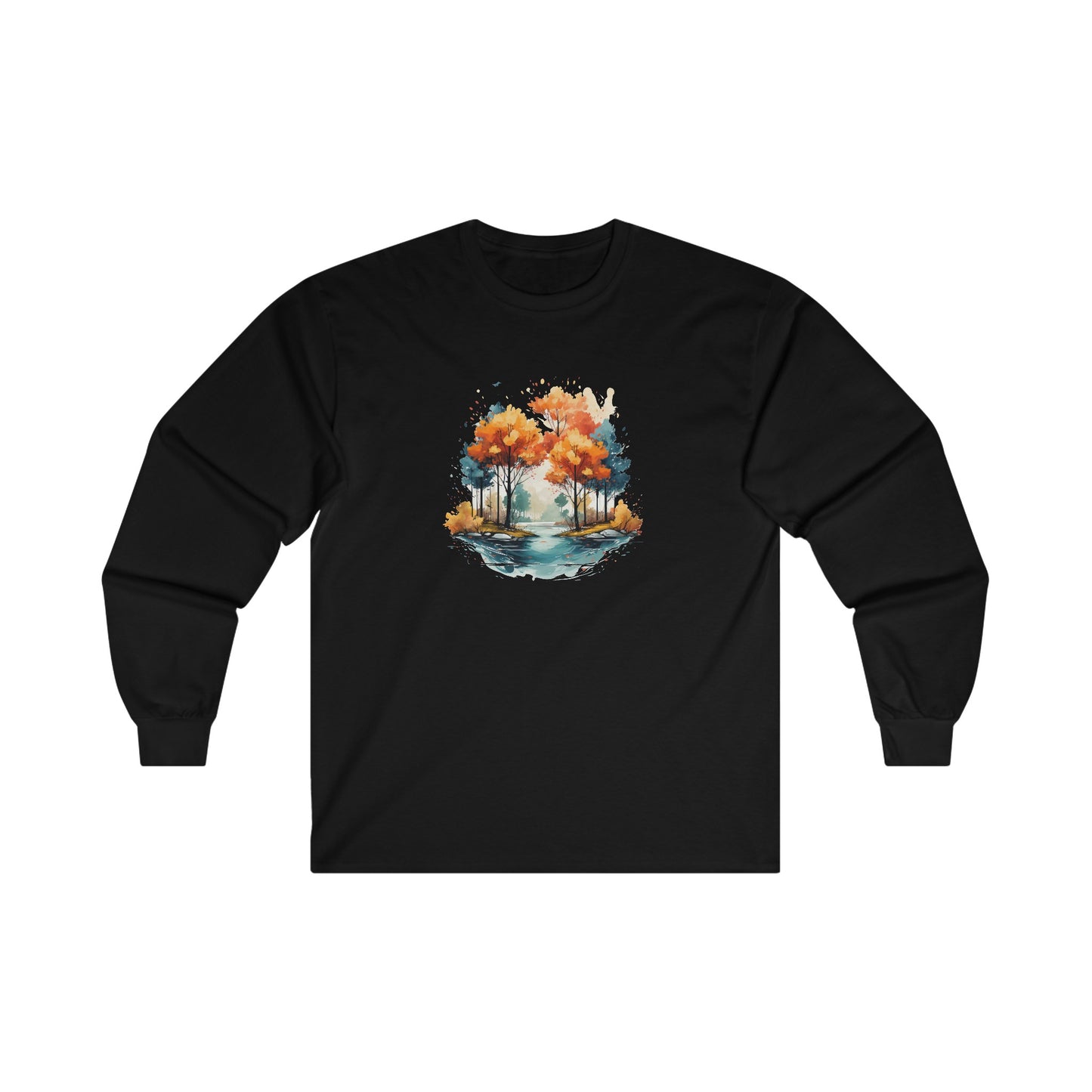 Autumn River Landscape Long Sleeve Tee