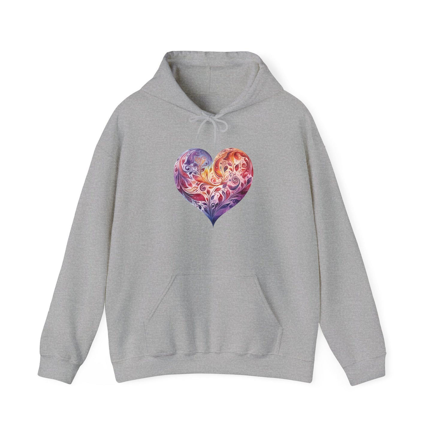Watercolor Heart Hooded Sweatshirt 003