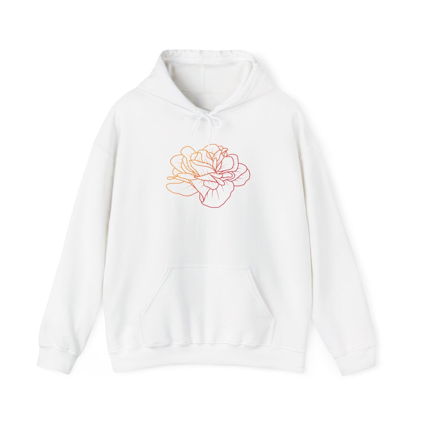 Colorful Rose Outline Hooded Sweatshirt