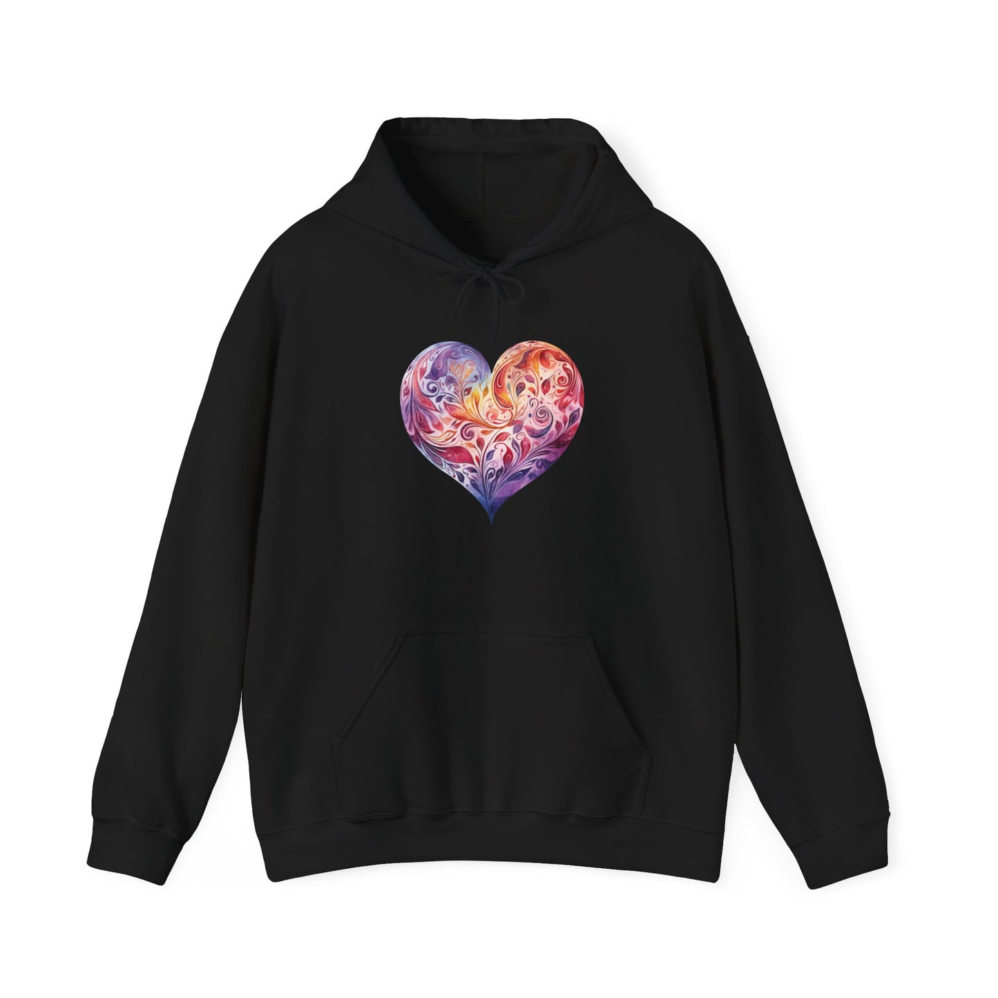 Watercolor Heart Hooded Sweatshirt 003