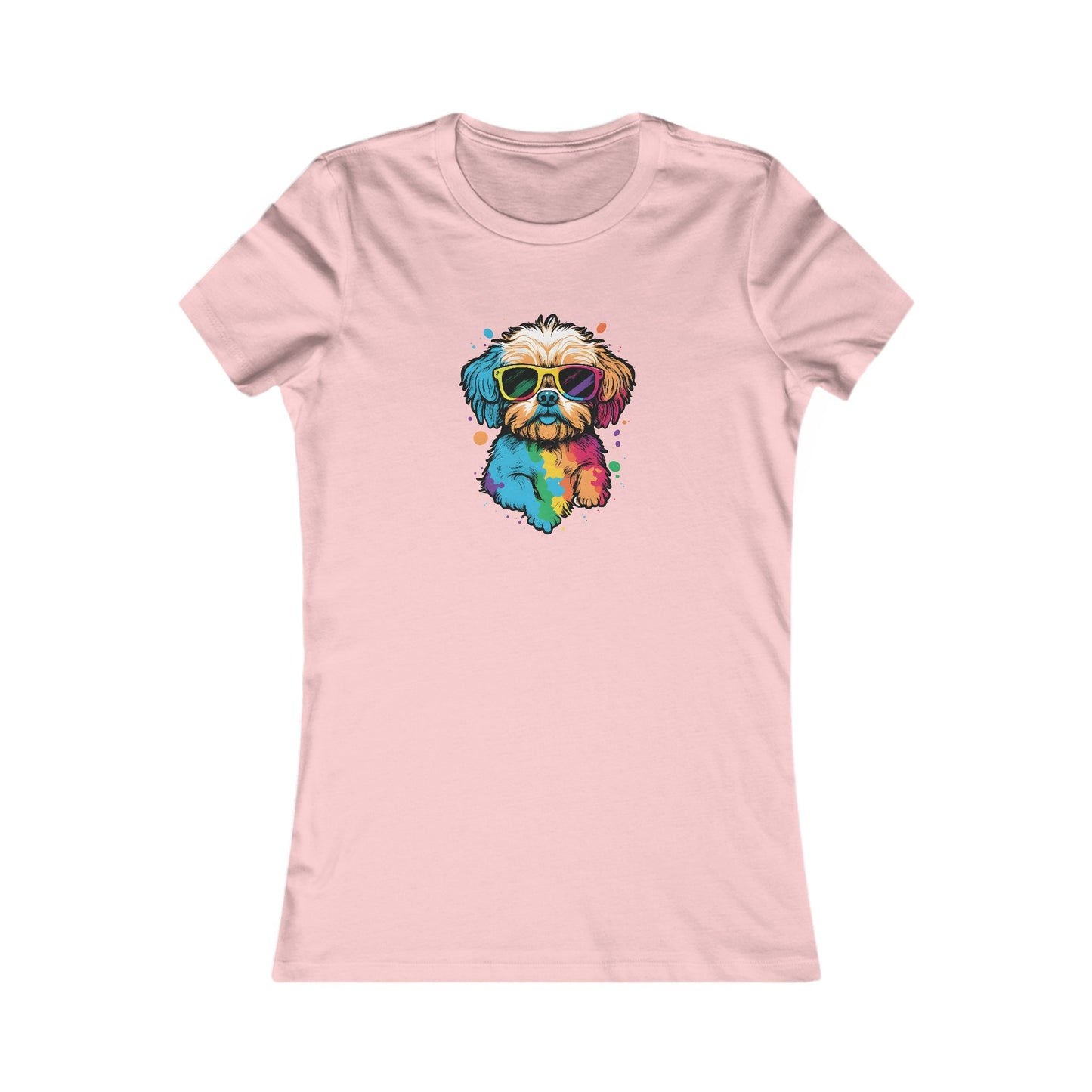 Dog with Sunglasses Fitted Tee 003