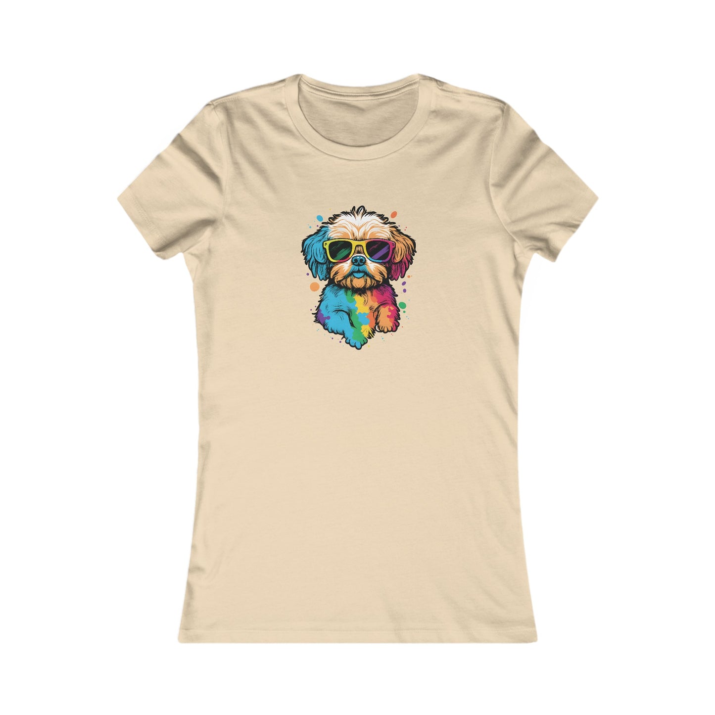 Dog with Sunglasses Fitted Tee 003