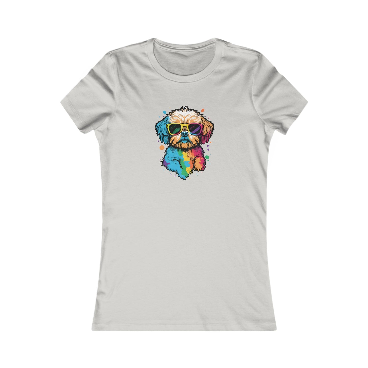 Dog with Sunglasses Fitted Tee 003