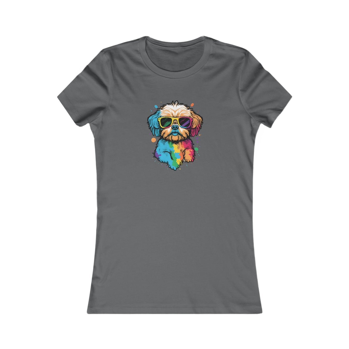 Dog with Sunglasses Fitted Tee 003