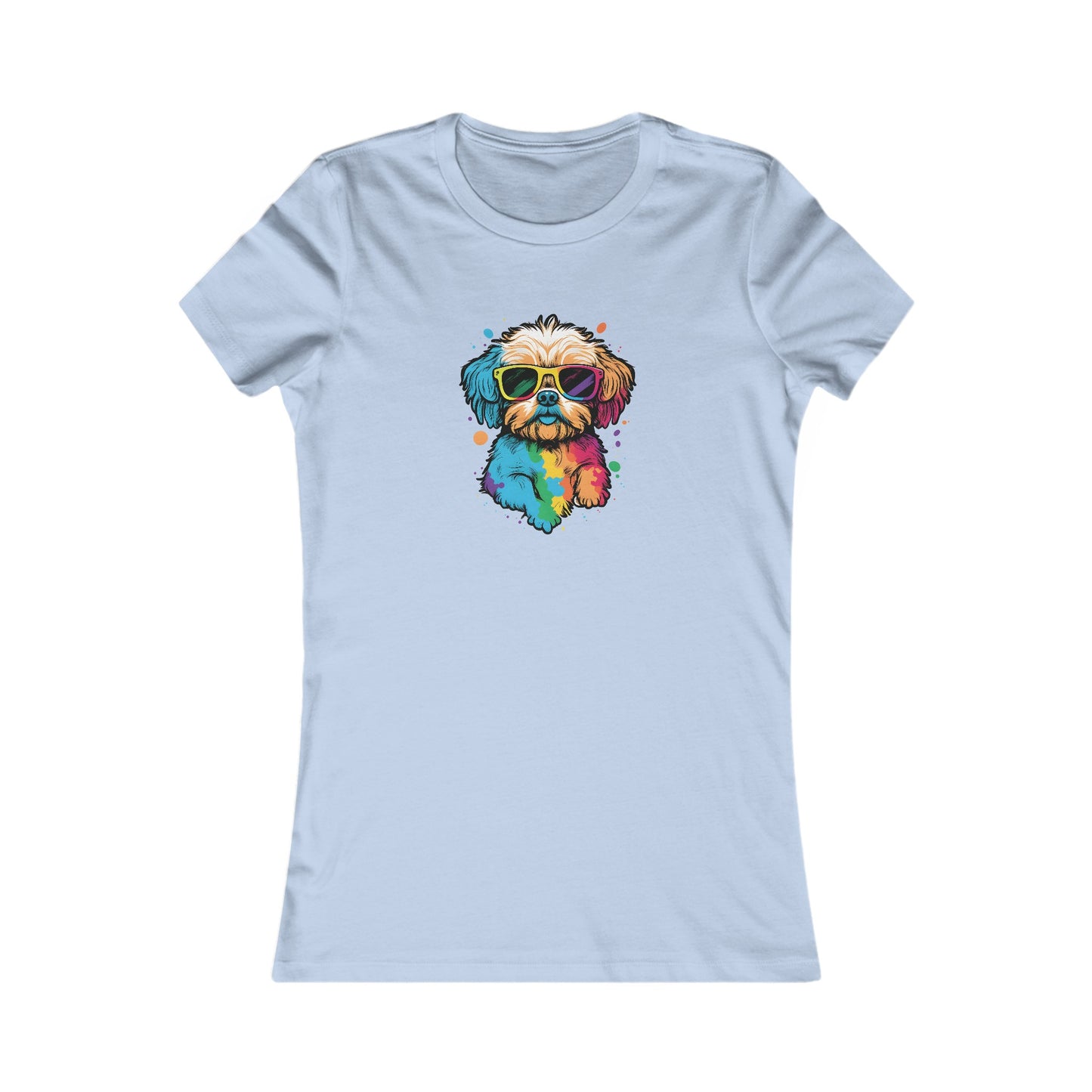 Dog with Sunglasses Fitted Tee 003