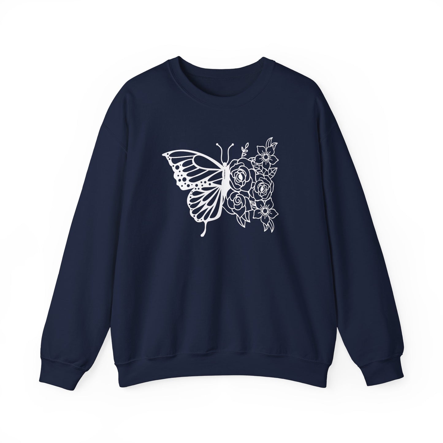 Butterfly and Flowers Sweatshirt