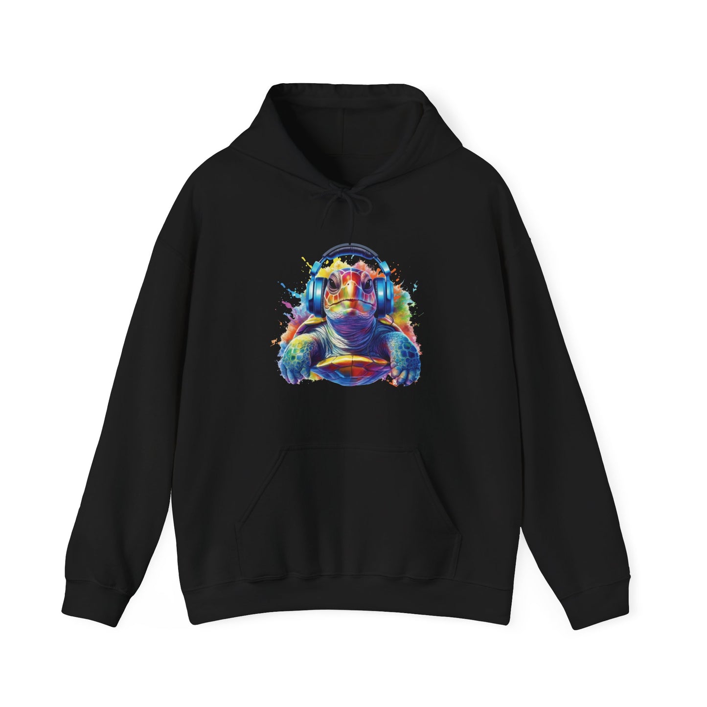 Turtle with Headphones Hooded Sweatshirt