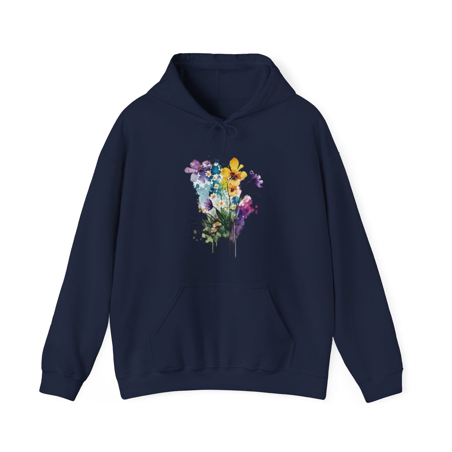 Watercolor Spring Flowers Hooded Sweatshirt