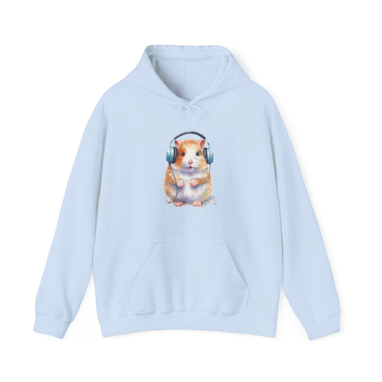 Hamster with Headphones Hooded Sweatshirt