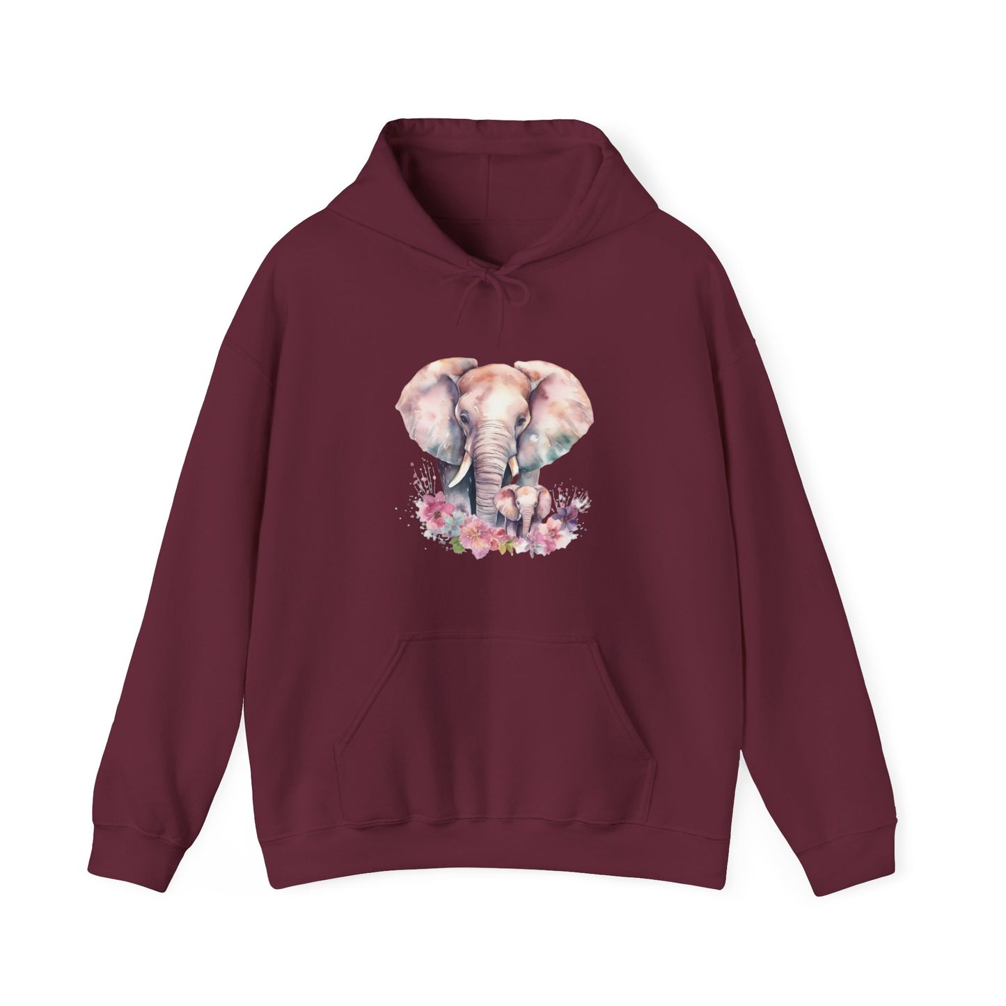 Watercolor Elephants Hooded Sweatshirt