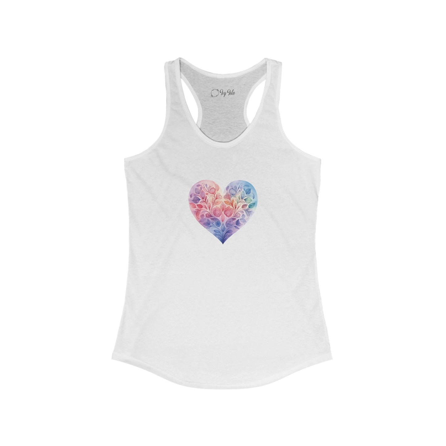 Watercolor Heart Racerback Tank 006