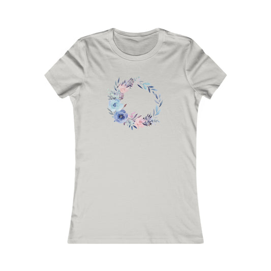 Watercolor Flower Circle Fitted Tee
