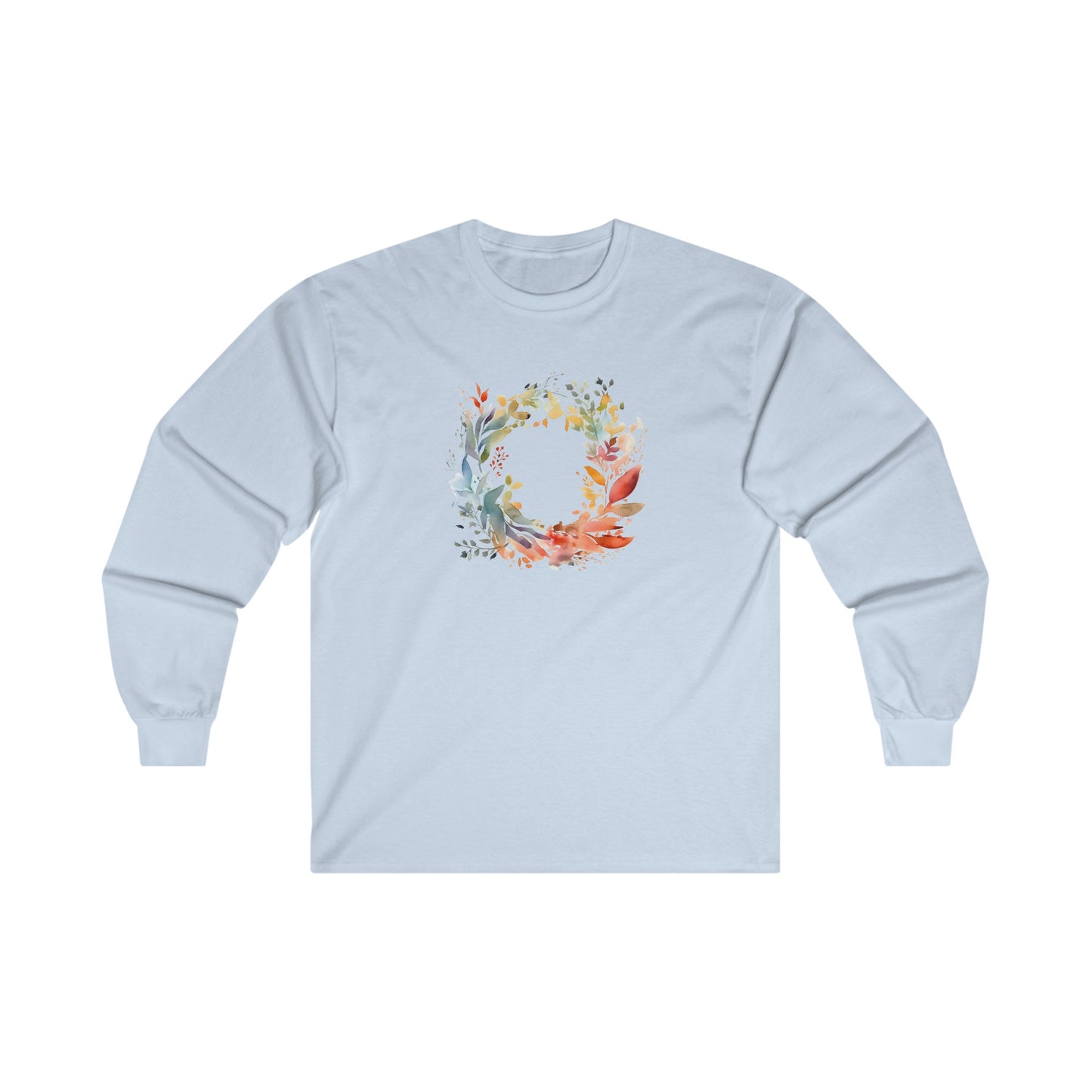 Watercolor Floral Circle Long Sleeve Tee