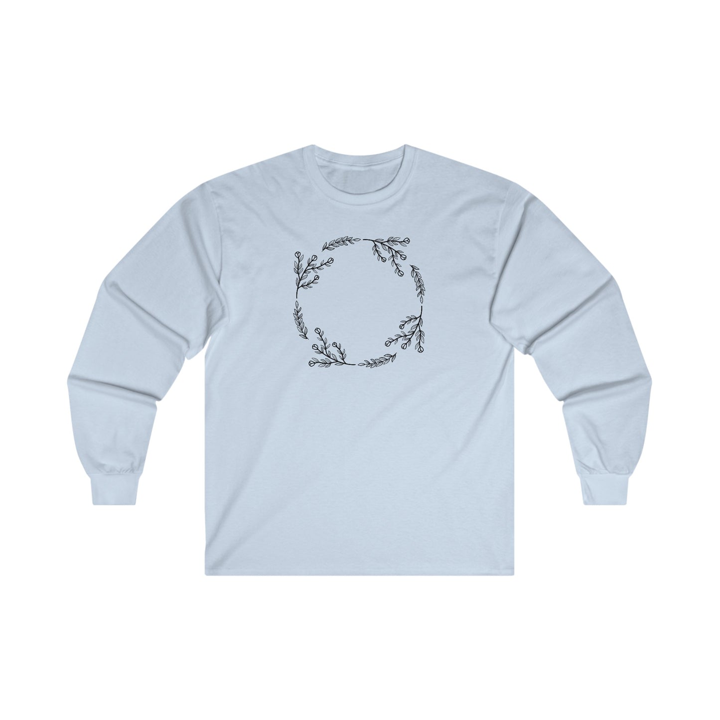 Flower and Leaf Circle Long Sleeve Tee