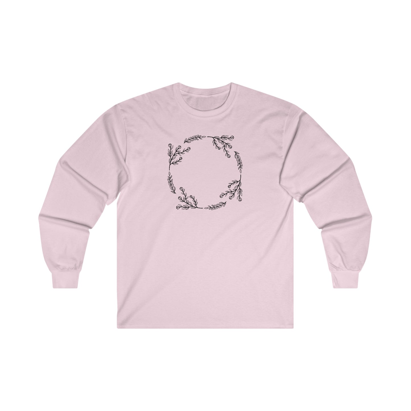 Flower and Leaf Circle Long Sleeve Tee