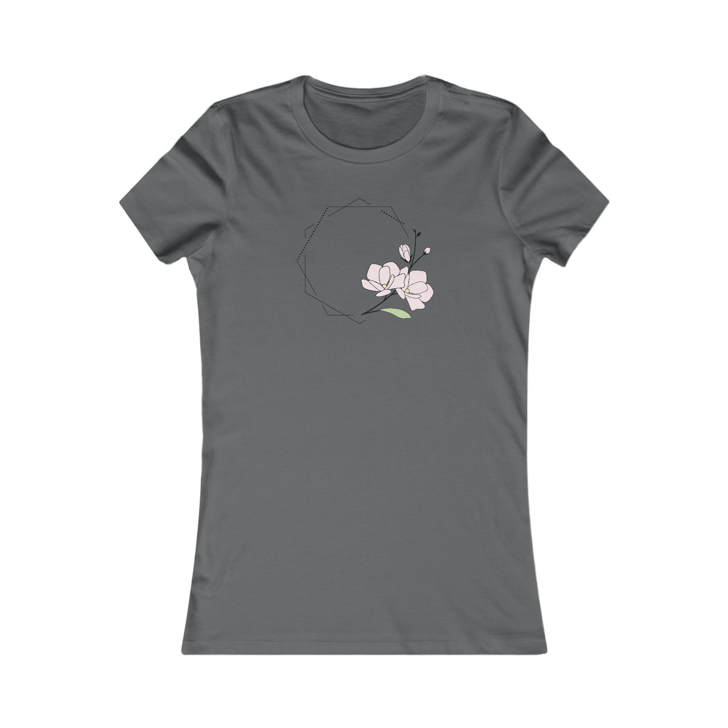 Pink Flower Fitted Tee