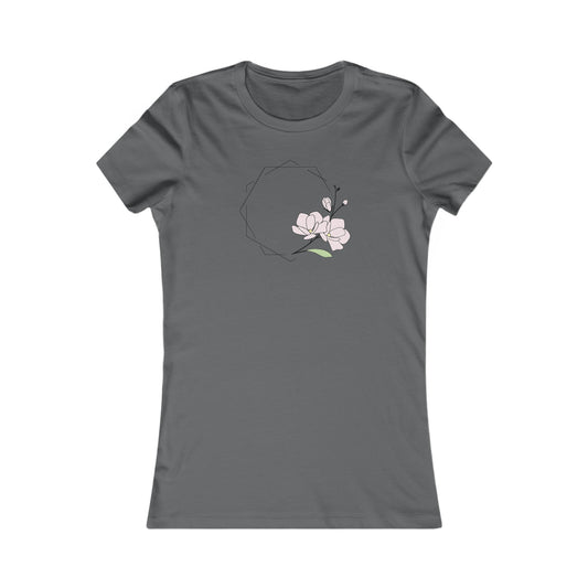 Pink Flower Fitted Tee