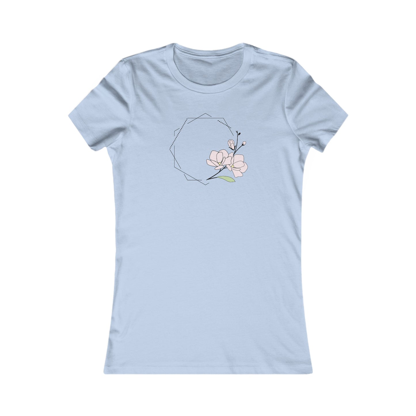 Pink Flower Fitted Tee