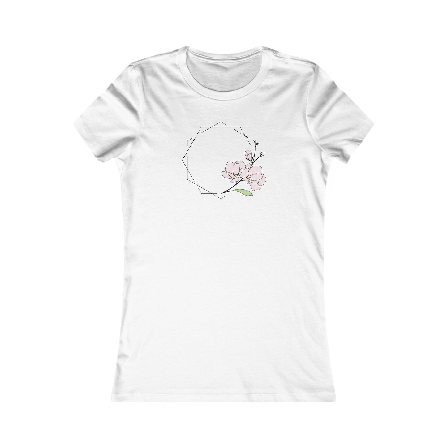 Pink Flower Fitted Tee