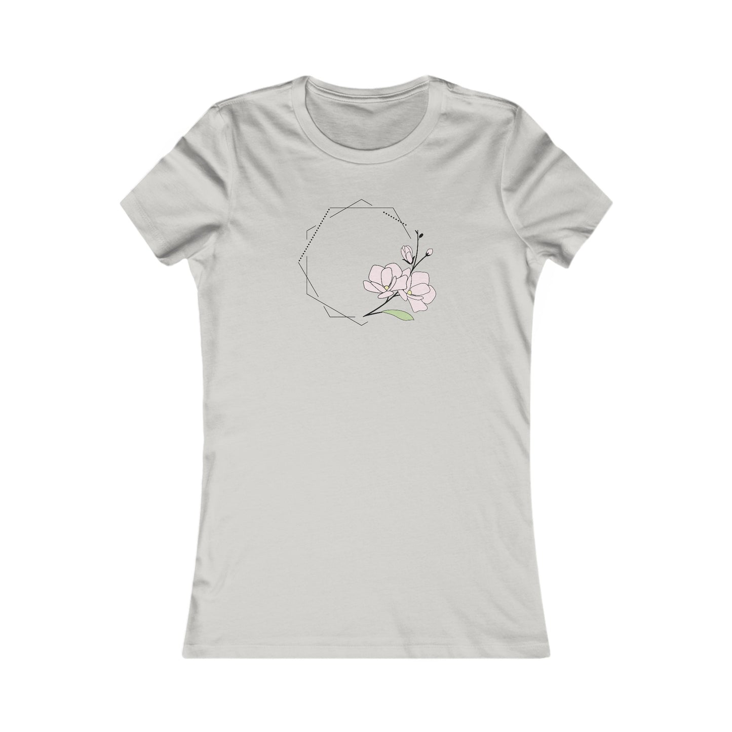 Pink Flower Fitted Tee