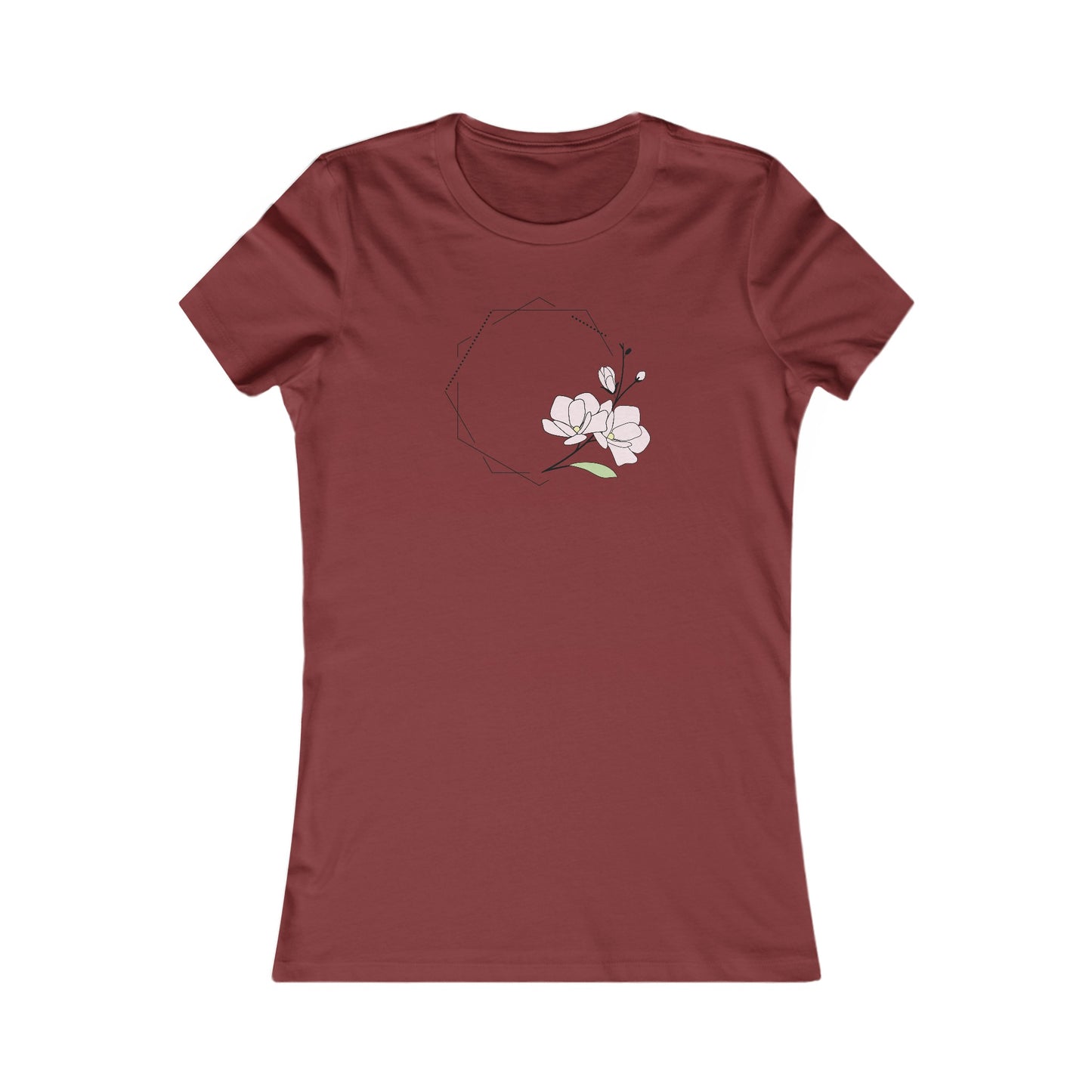 Pink Flower Fitted Tee