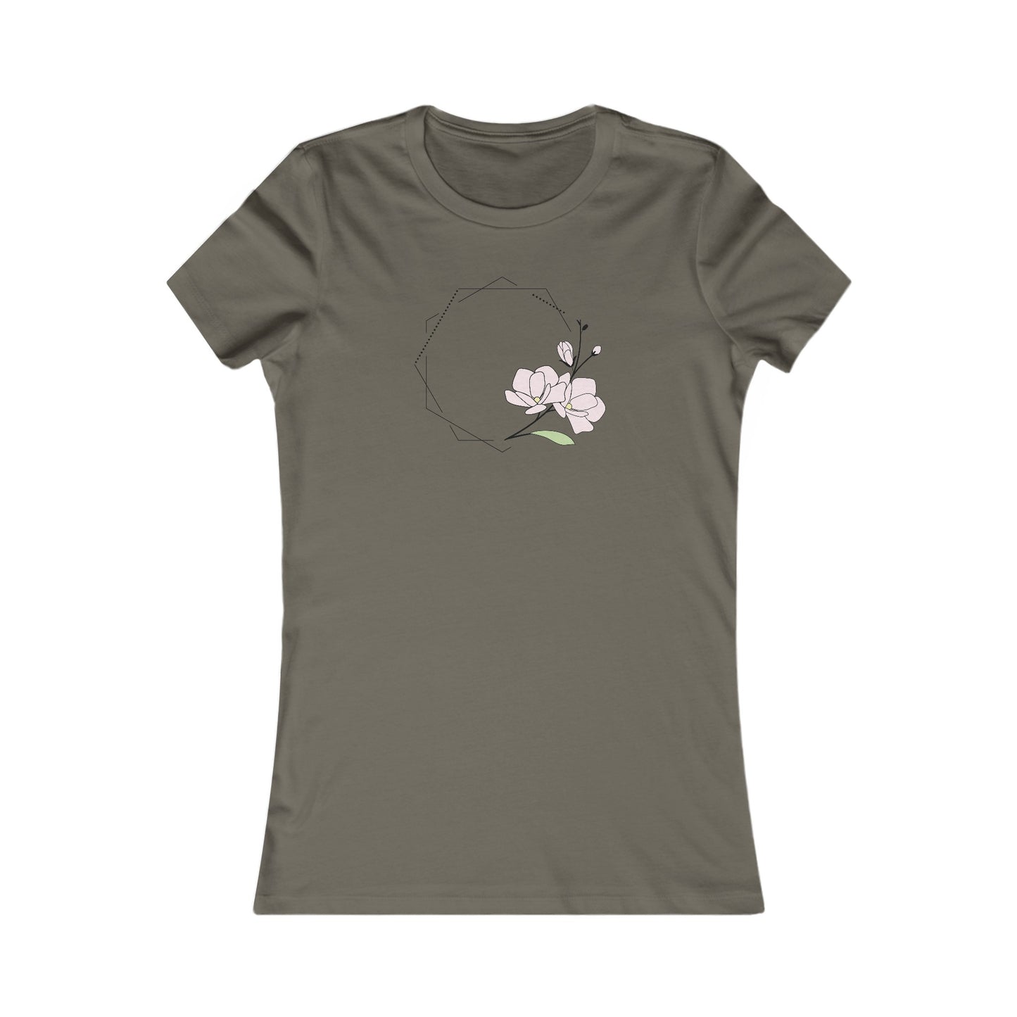 Pink Flower Fitted Tee