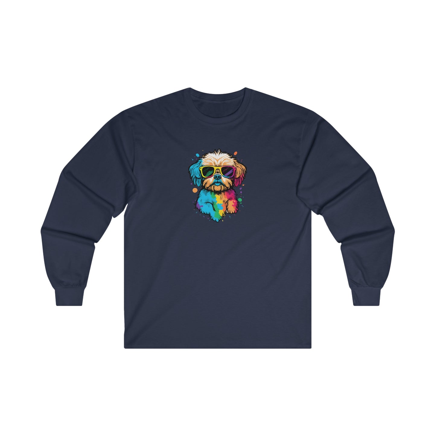 Dog with Sunglasses Long Sleeve Tee 003