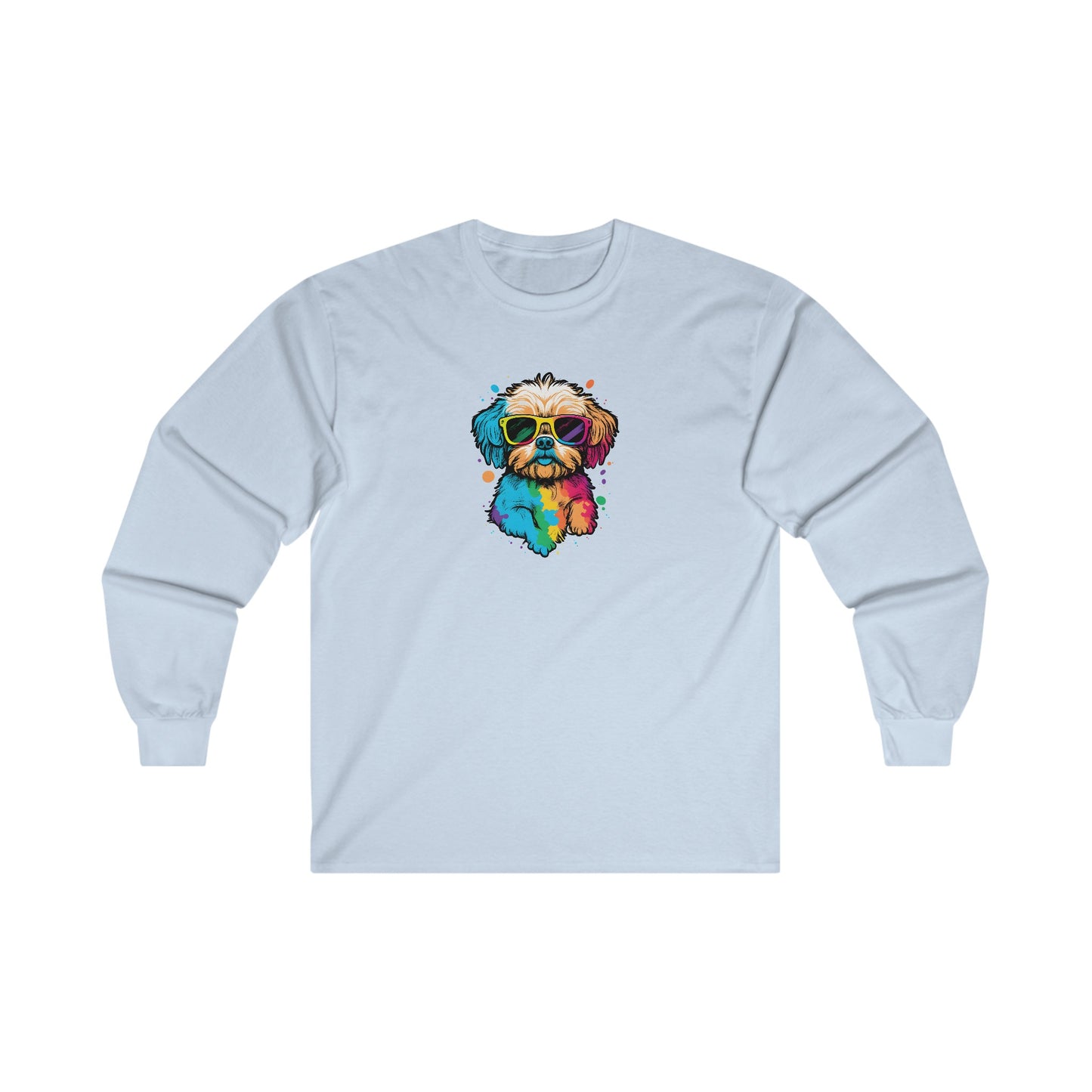 Dog with Sunglasses Long Sleeve Tee 003