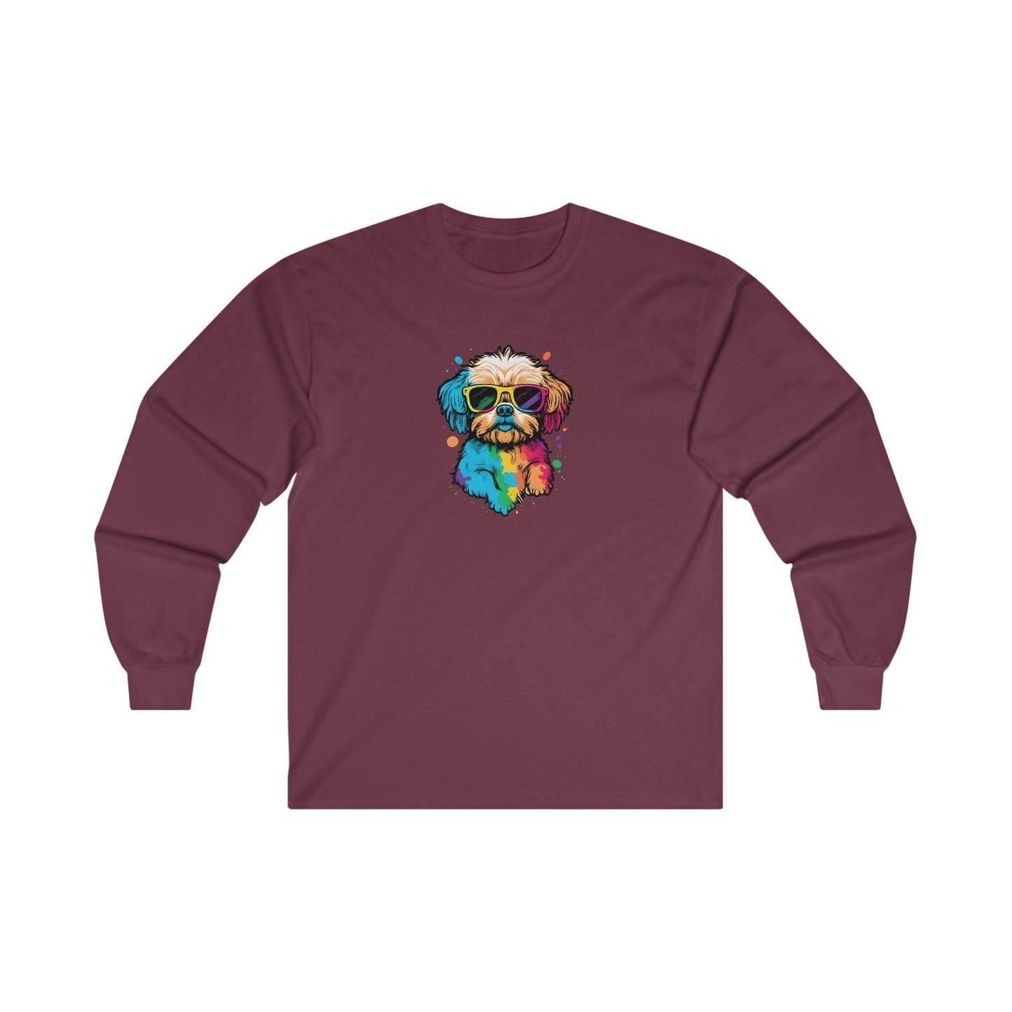 Dog with Sunglasses Long Sleeve Tee 003