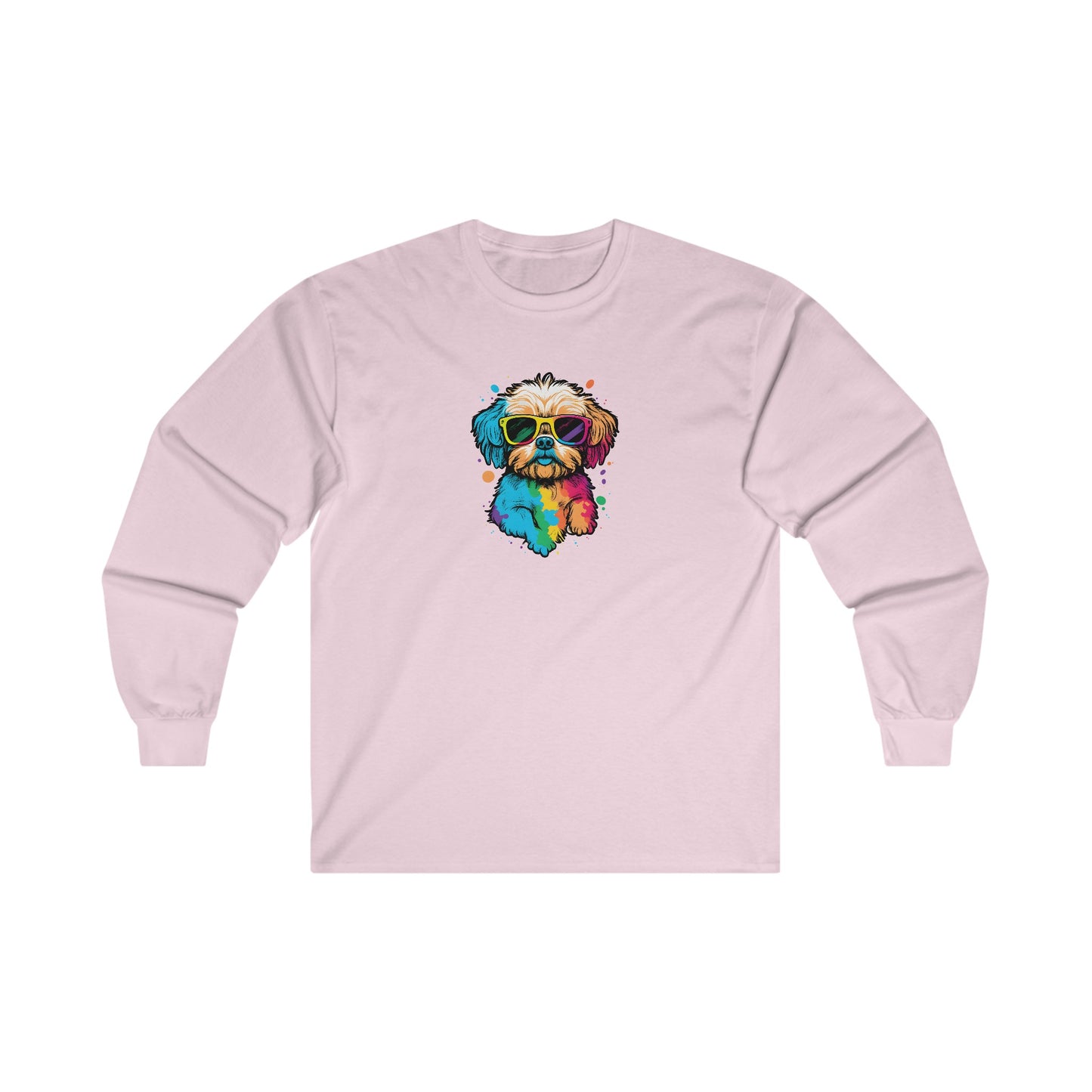 Dog with Sunglasses Long Sleeve Tee 003