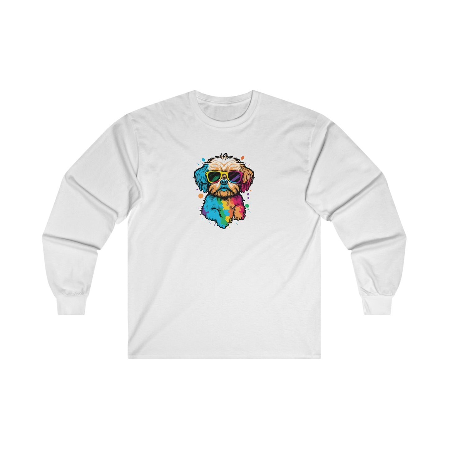 Dog with Sunglasses Long Sleeve Tee 003