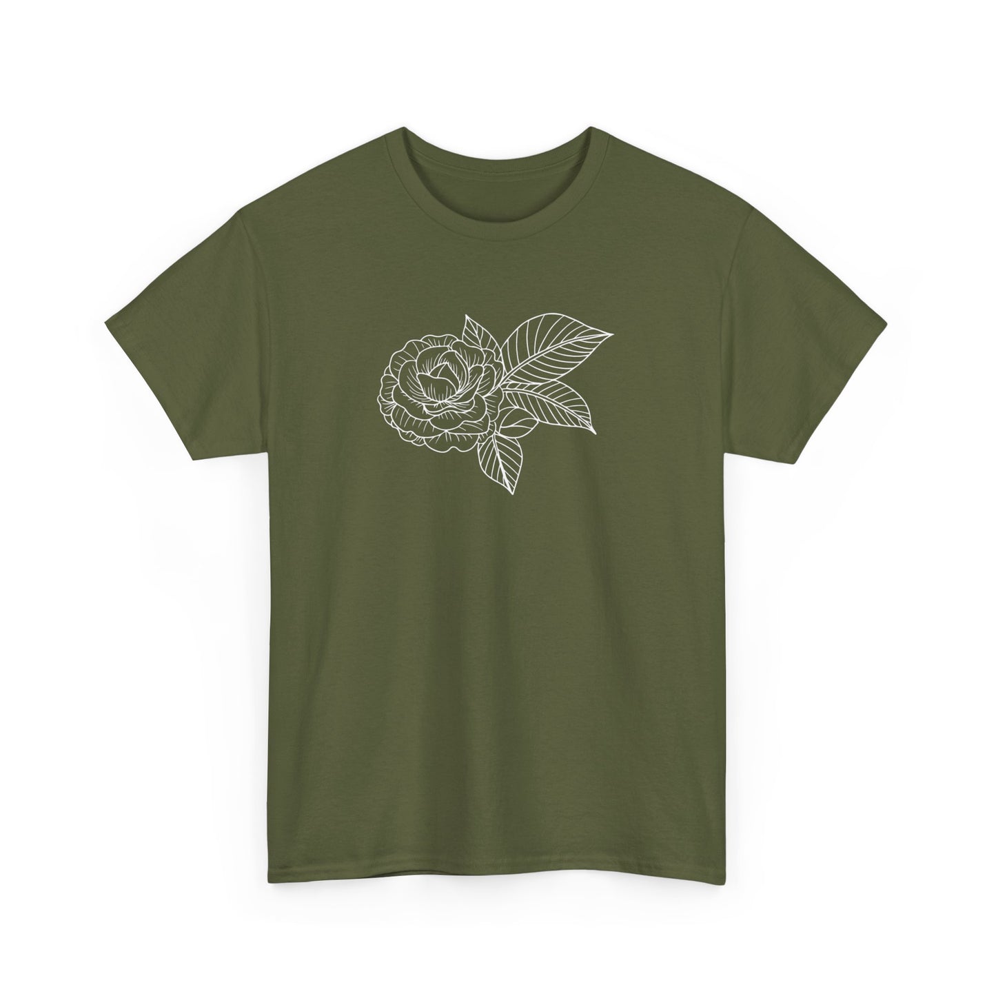 Rose with Leaves Short Sleeve Tee
