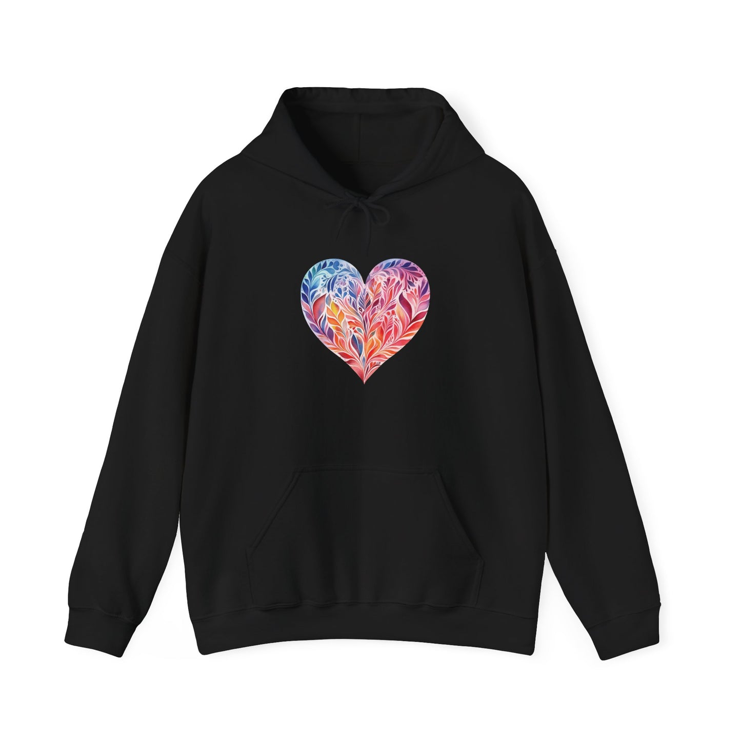 Watercolor Heart Hooded Sweatshirt 001