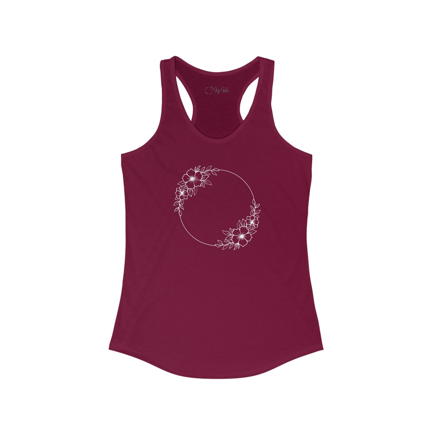 Double Large Flower Circle Racerback Tank