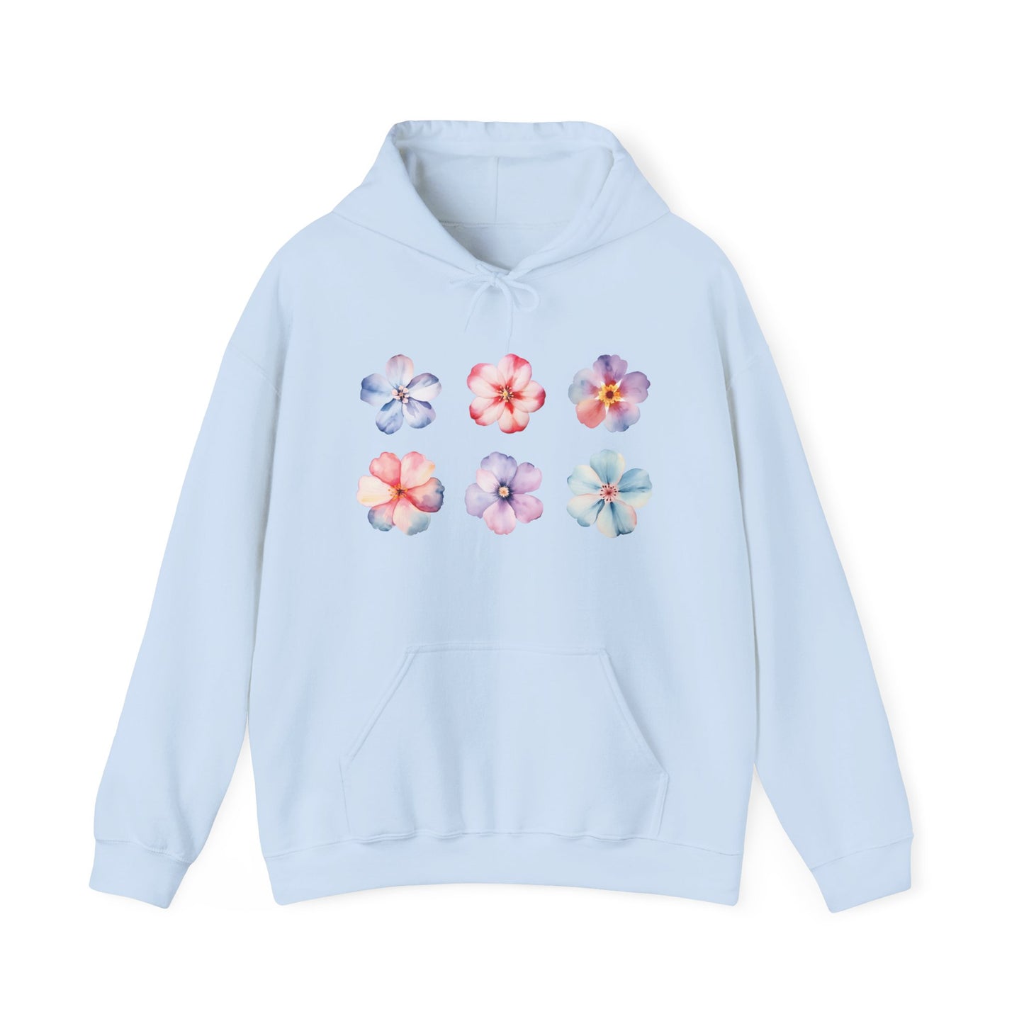 Watercolor Flowers Set Hooded Sweatshirt