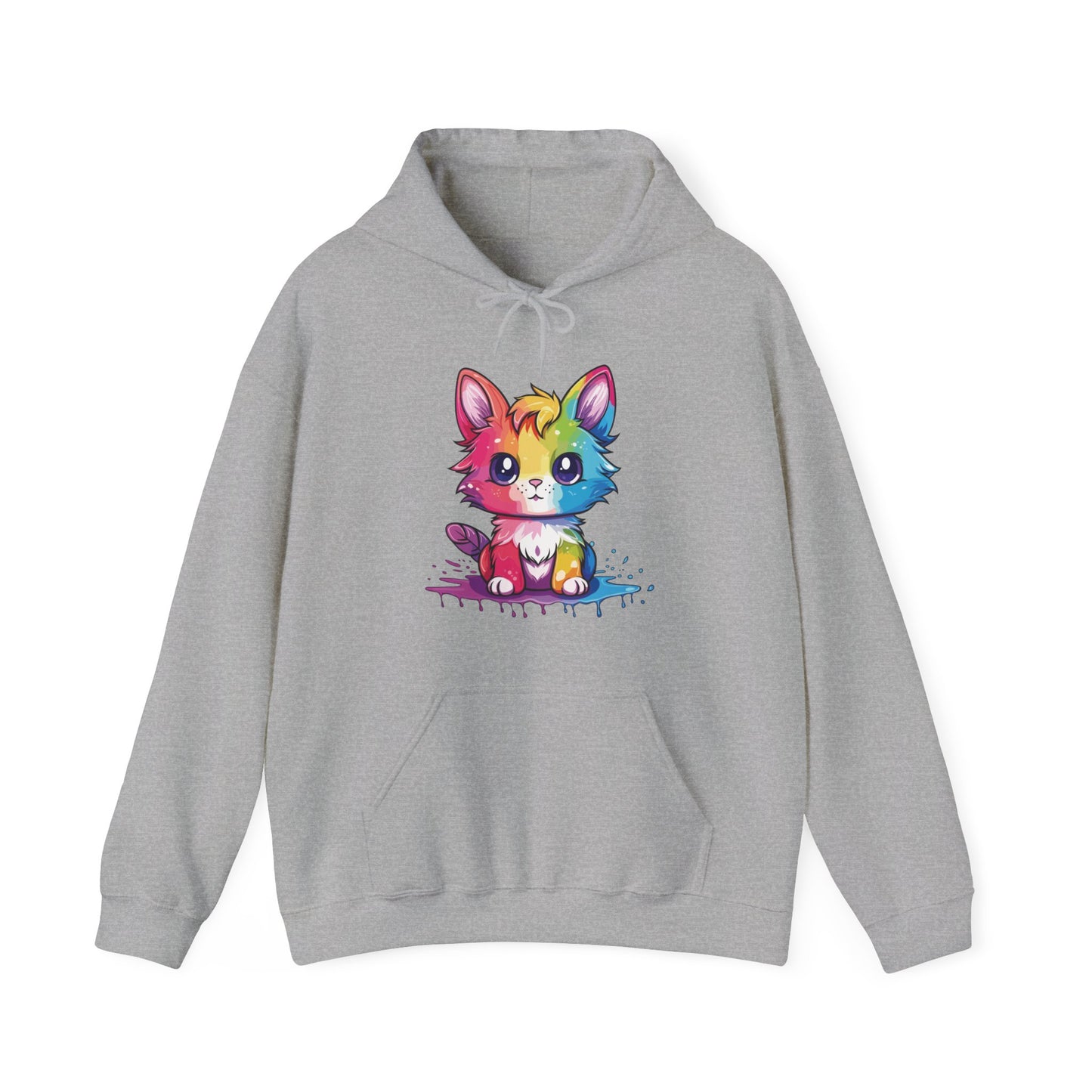 Rainbow Animated Cat Hooded Sweatshirt