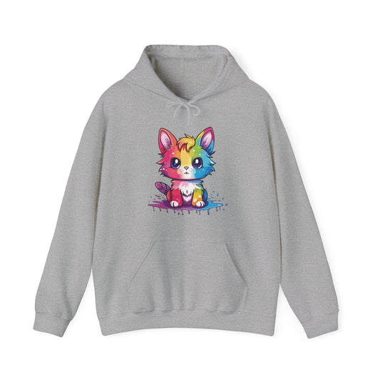 Rainbow Animated Cat Hooded Sweatshirt