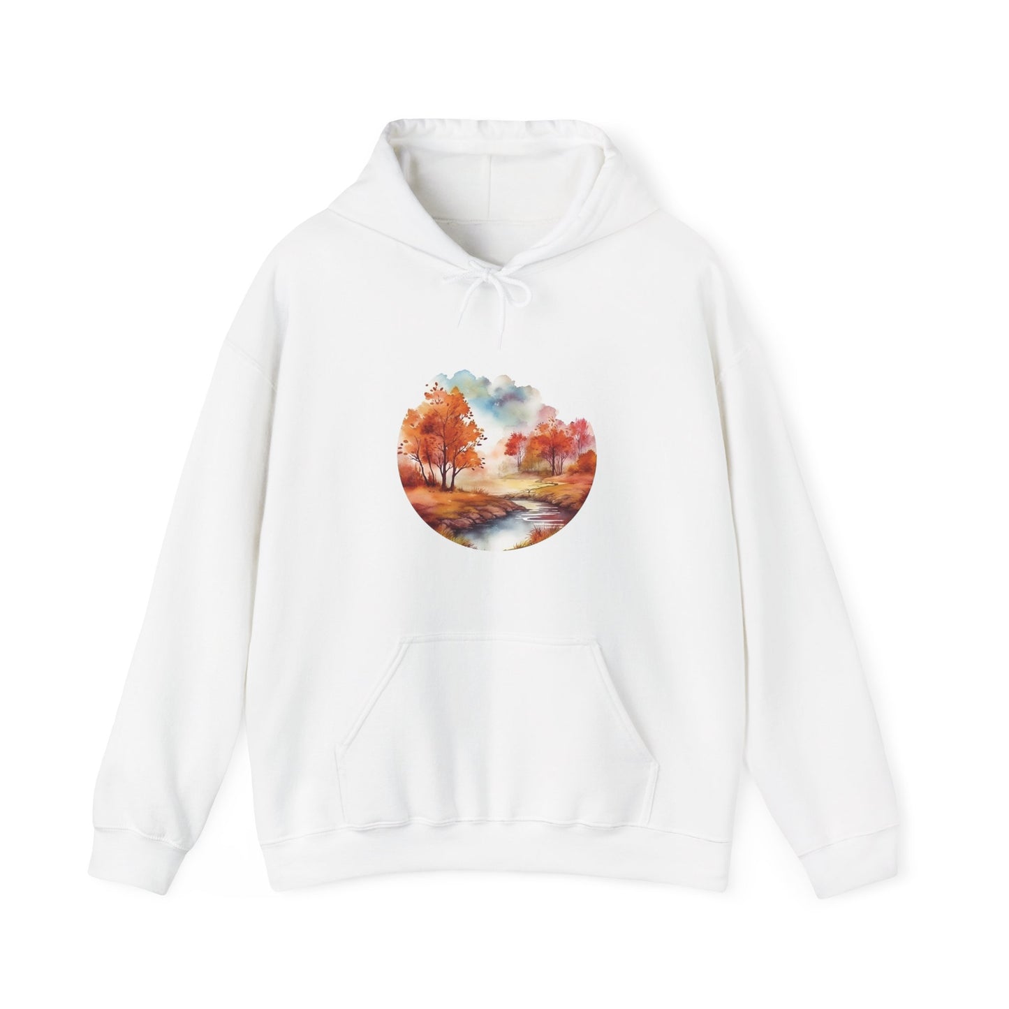 Autumn Landscape Watercolor Hooded Sweatshirt