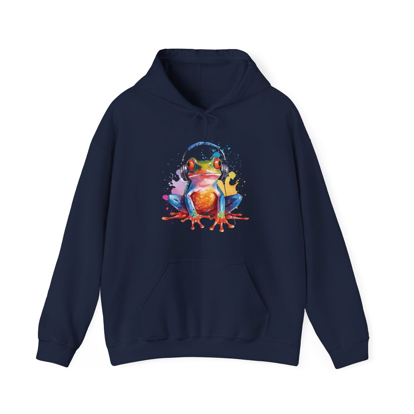 Frog with Headphones Hooded Sweatshirt
