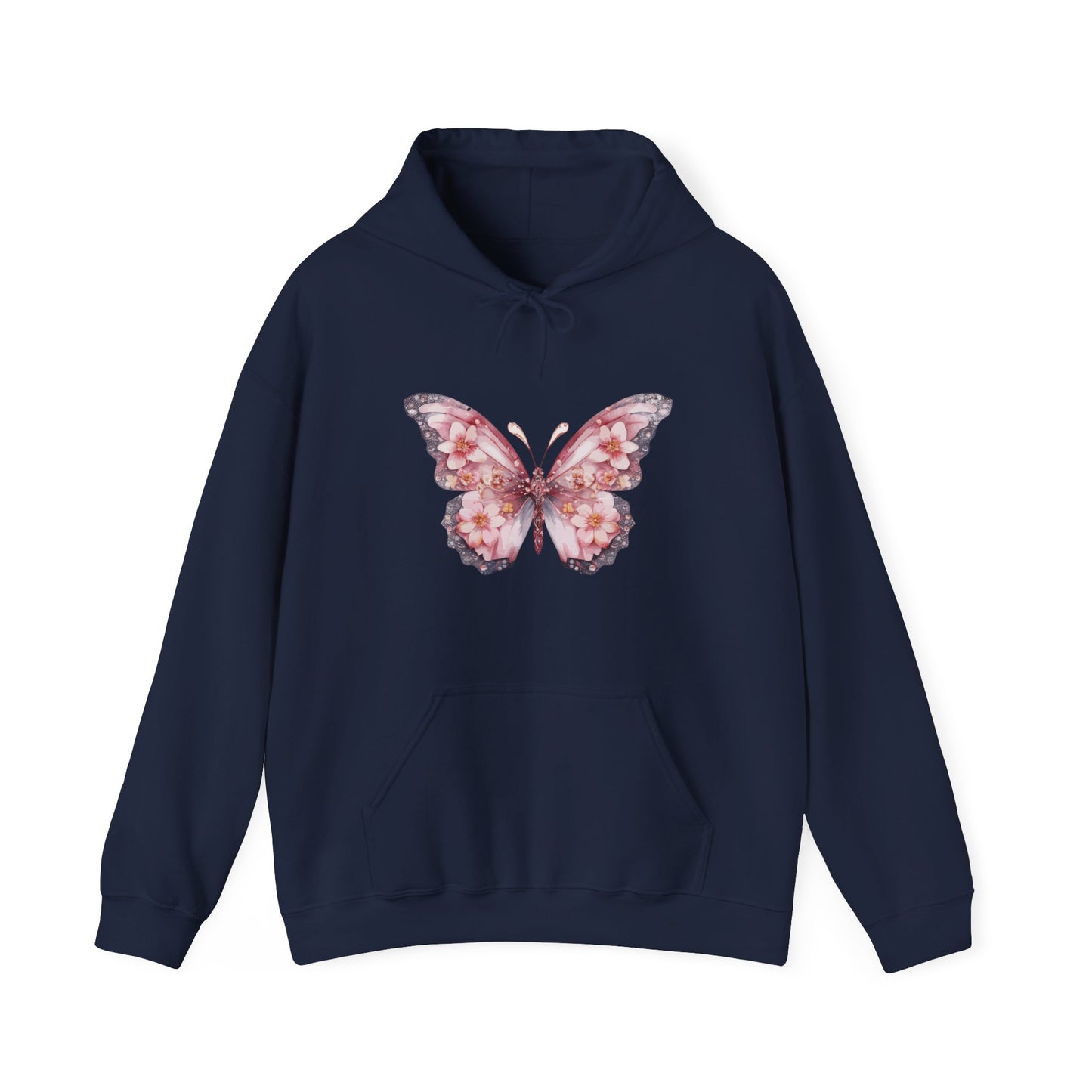 Floral Butterfly Hooded Sweatshirt