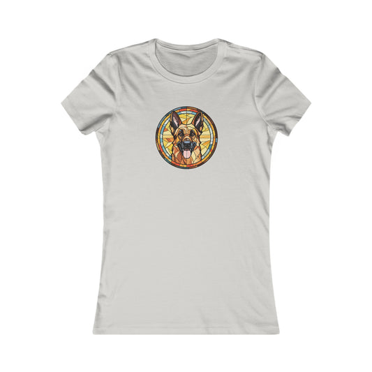 Stained Glass German Shepherd Fitted Tee