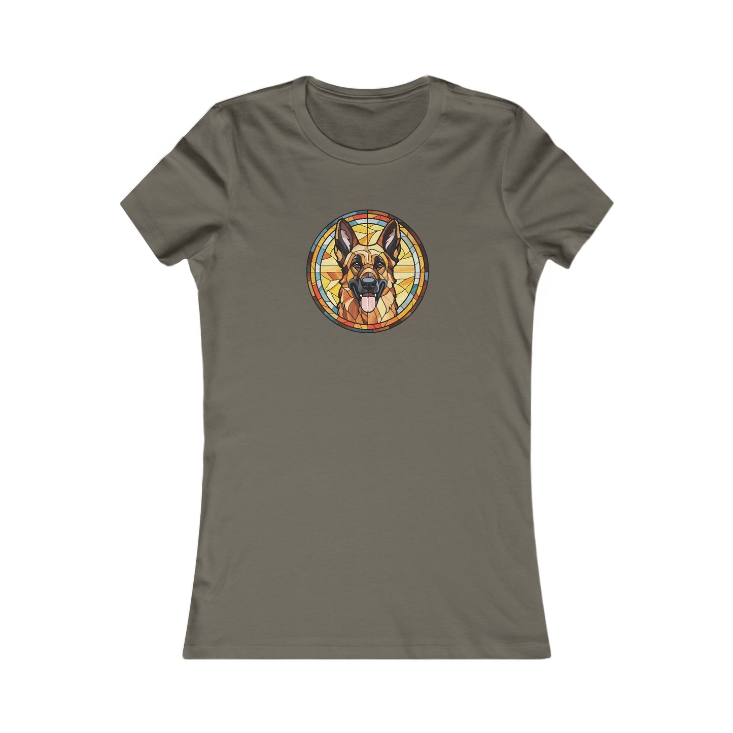 Stained Glass German Shepherd Fitted Tee