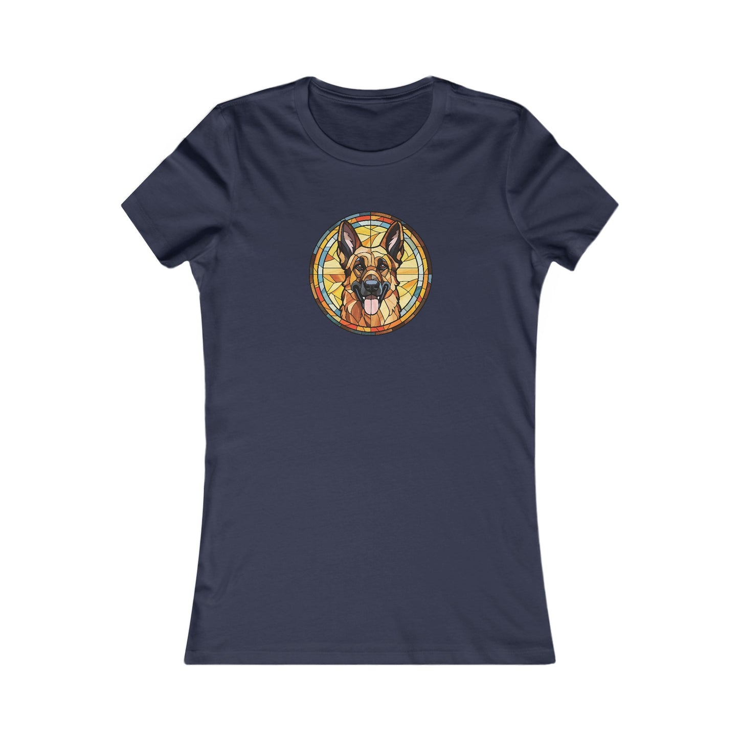 Stained Glass German Shepherd Fitted Tee