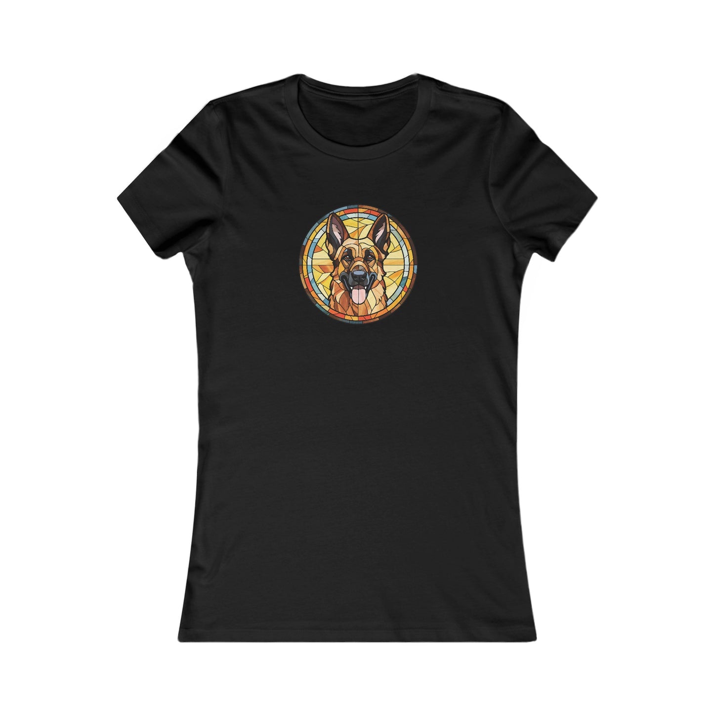 Stained Glass German Shepherd Fitted Tee