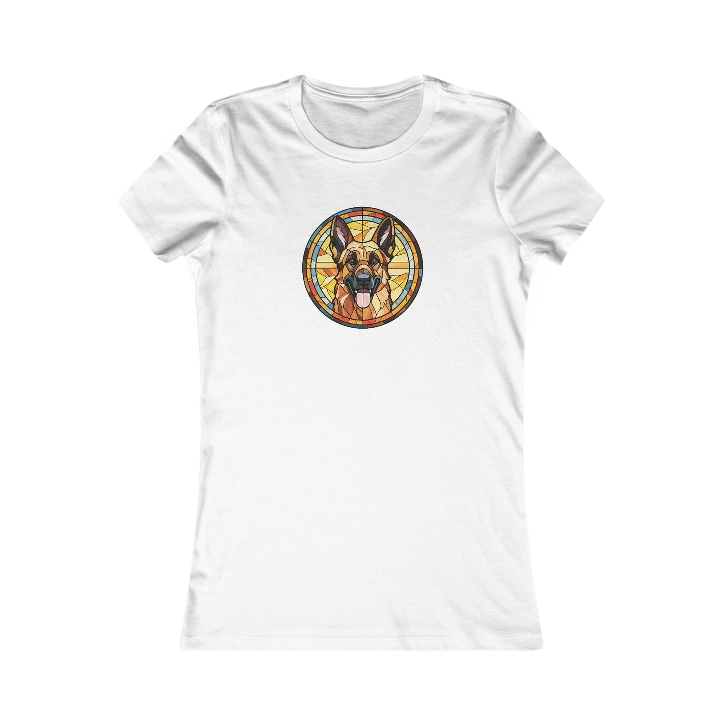 Stained Glass German Shepherd Fitted Tee