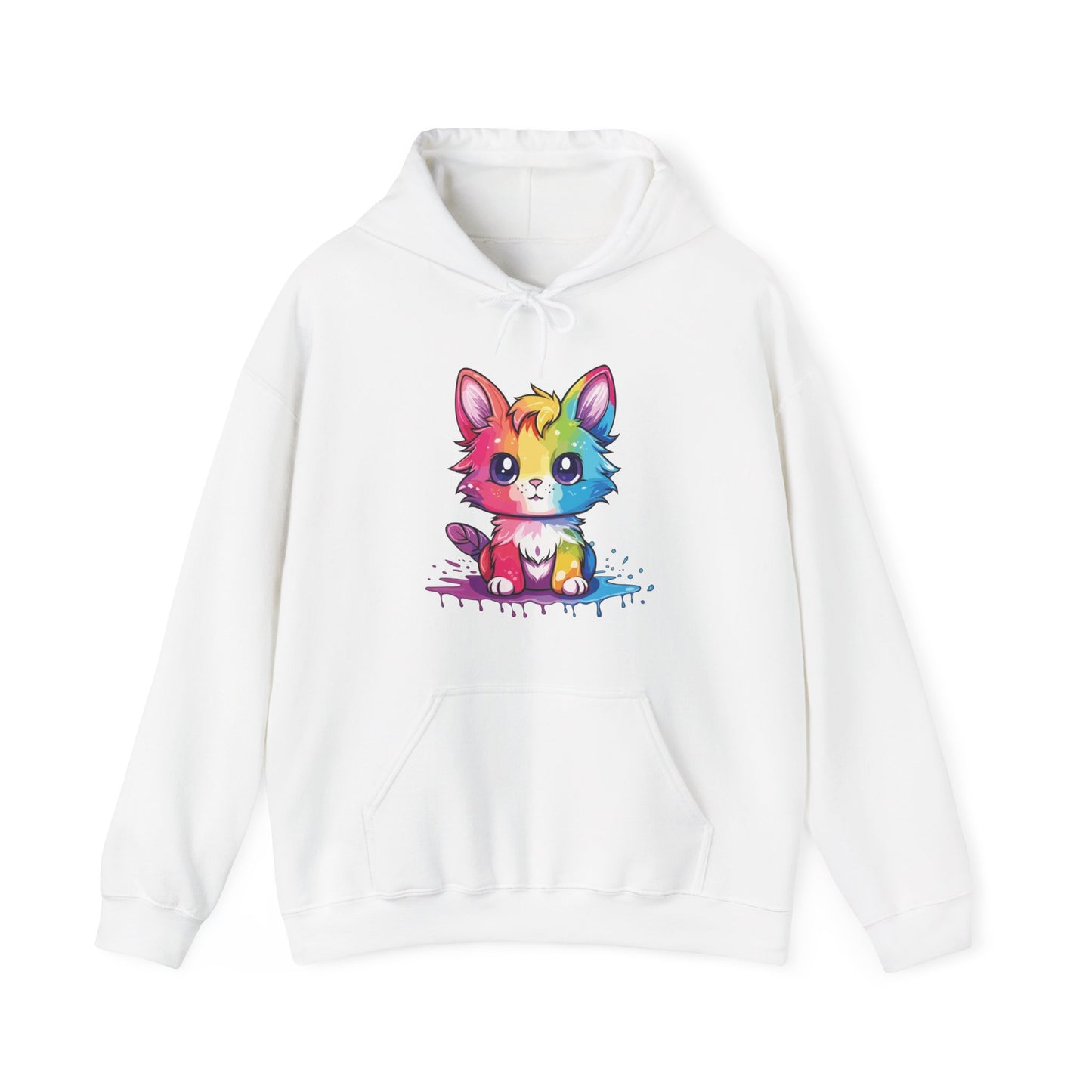 Rainbow Animated Cat Hooded Sweatshirt