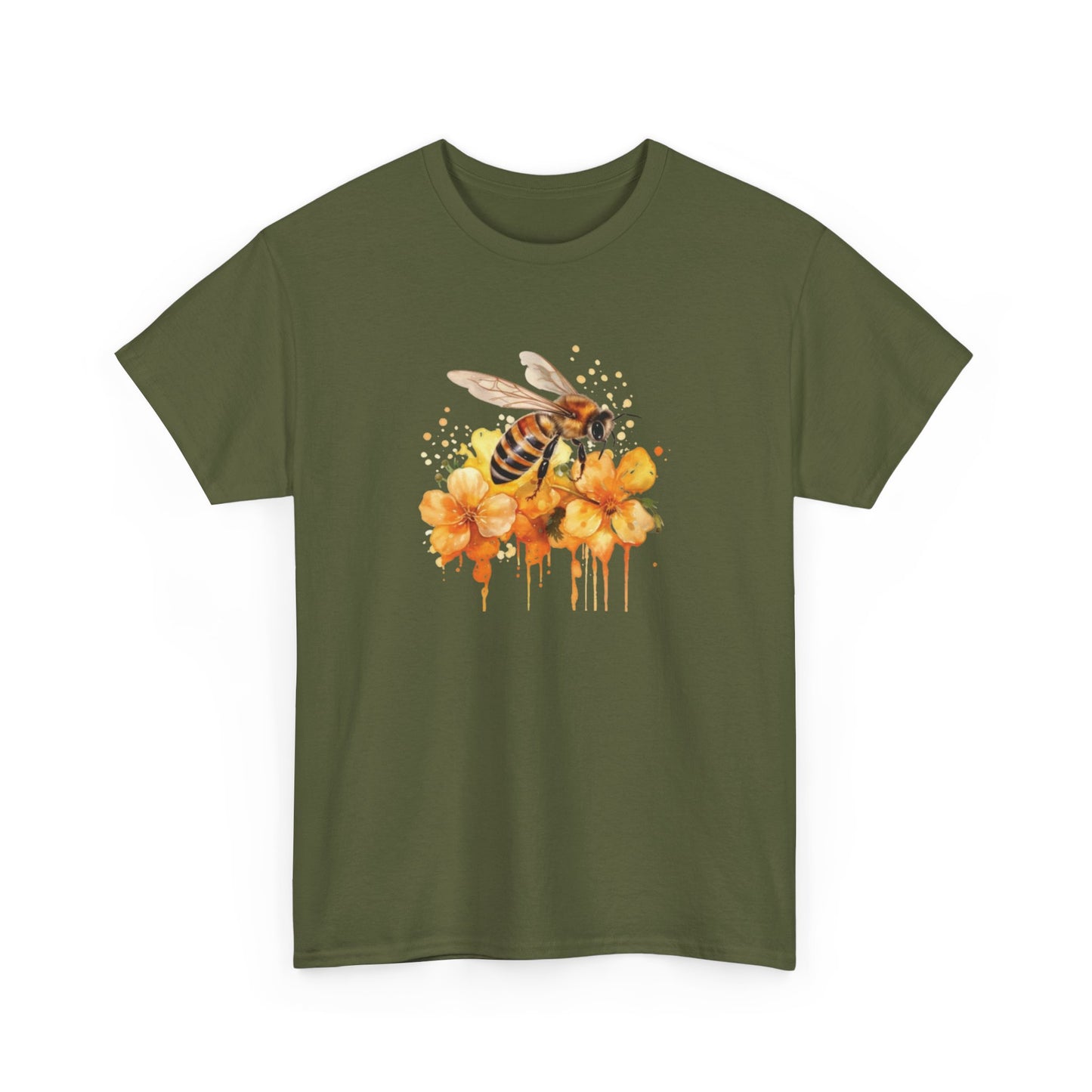 Watercolor Bee and Flowers Short Sleeve Tee