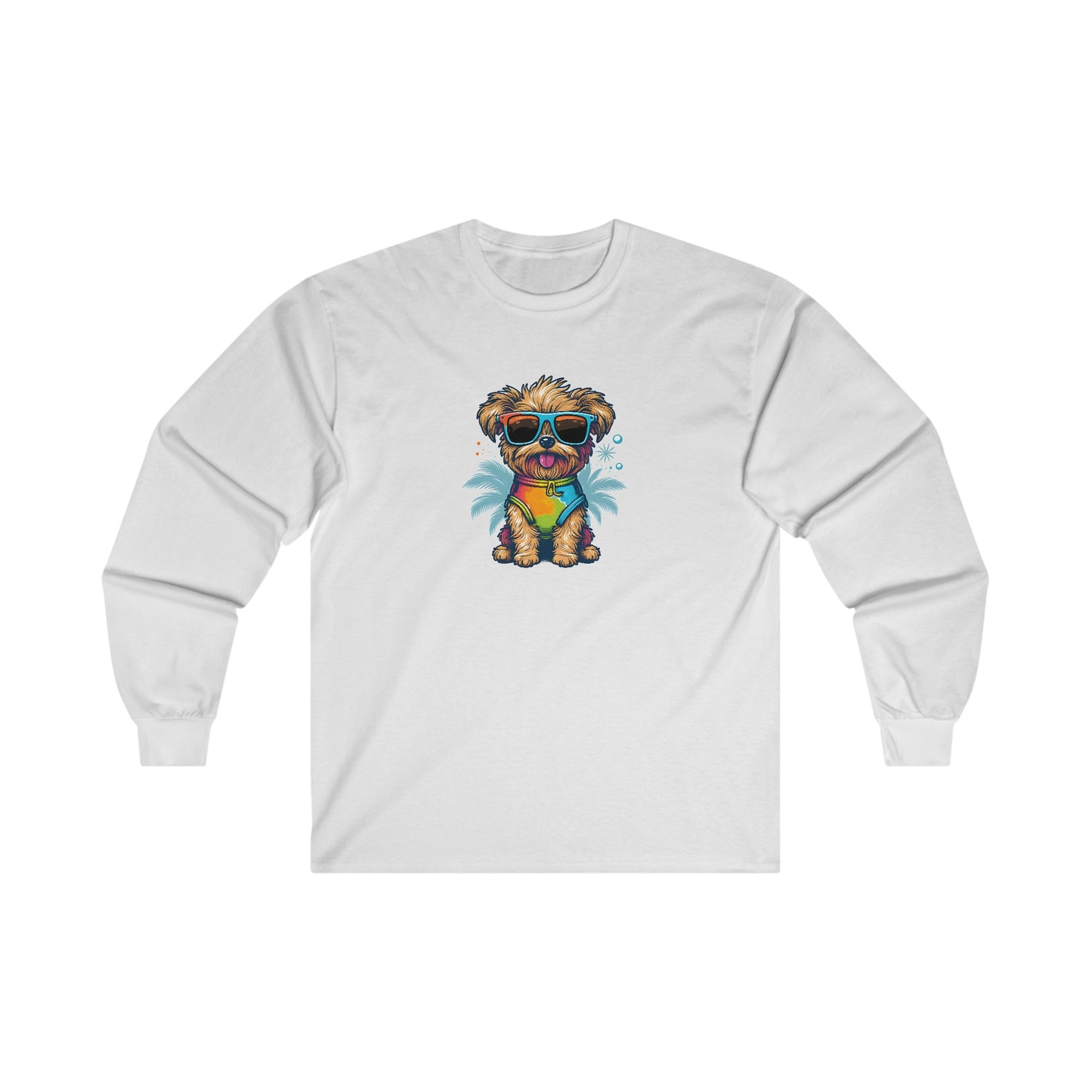 Dog with Sunglasses Long Sleeve Tee 001