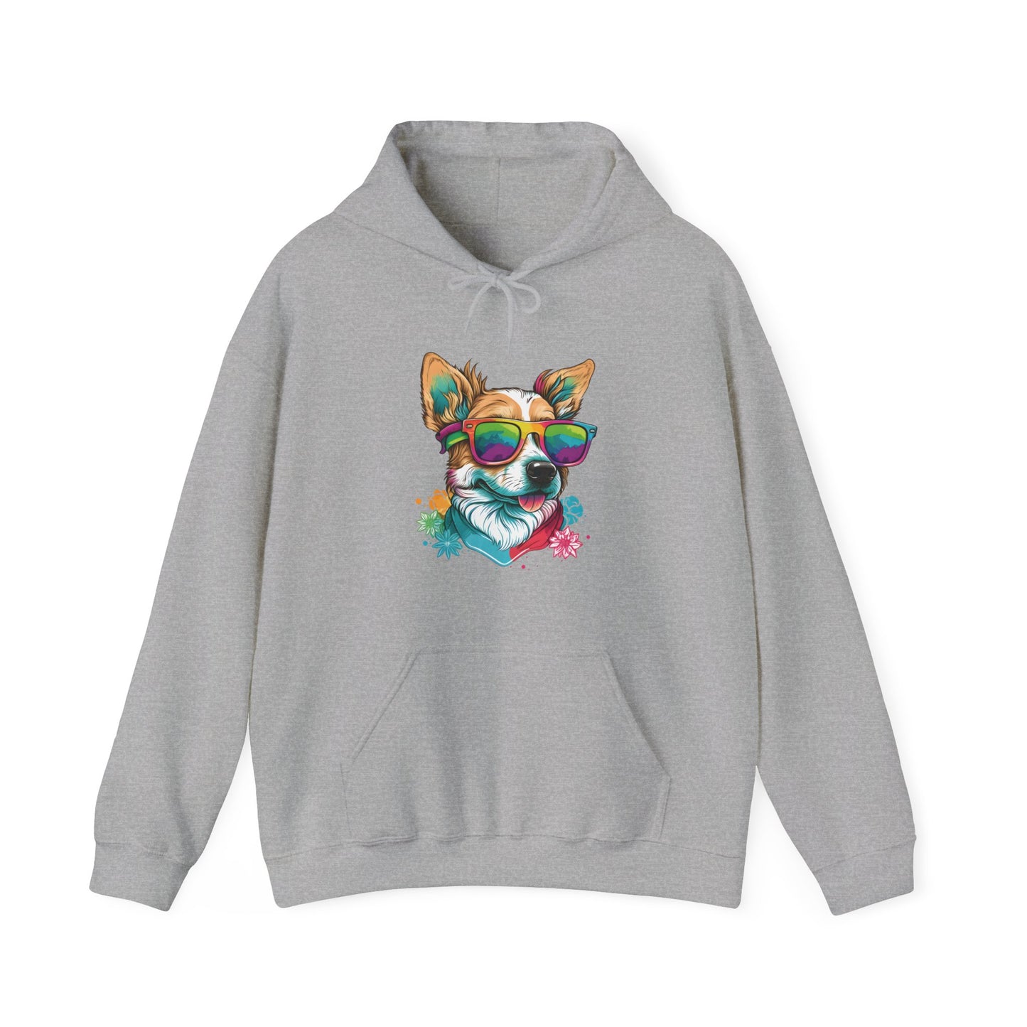 Dog with Sunglasses Hooded Sweatshirt 002